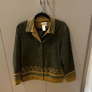 Coldwater Creek Mustard and Brown Casual Suit Jacket